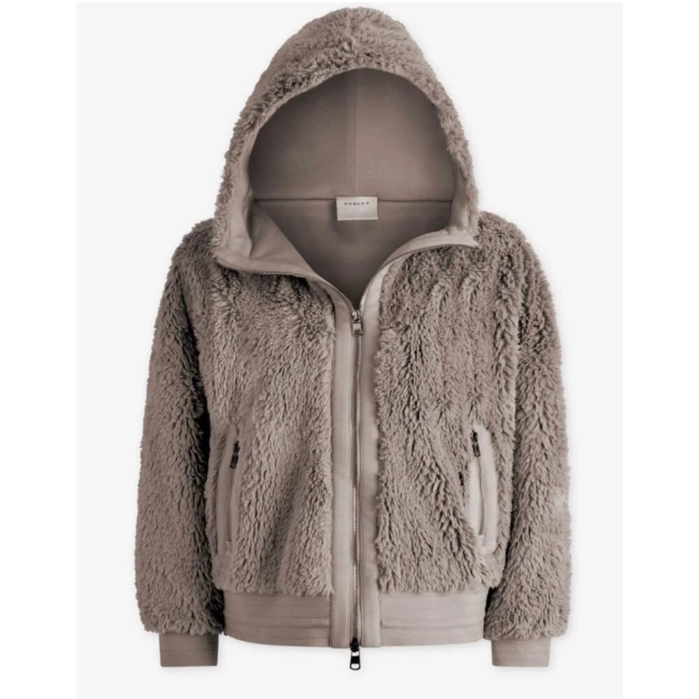 Varley Gray Sherpa Teddy Fleece Full-Zip Jacket